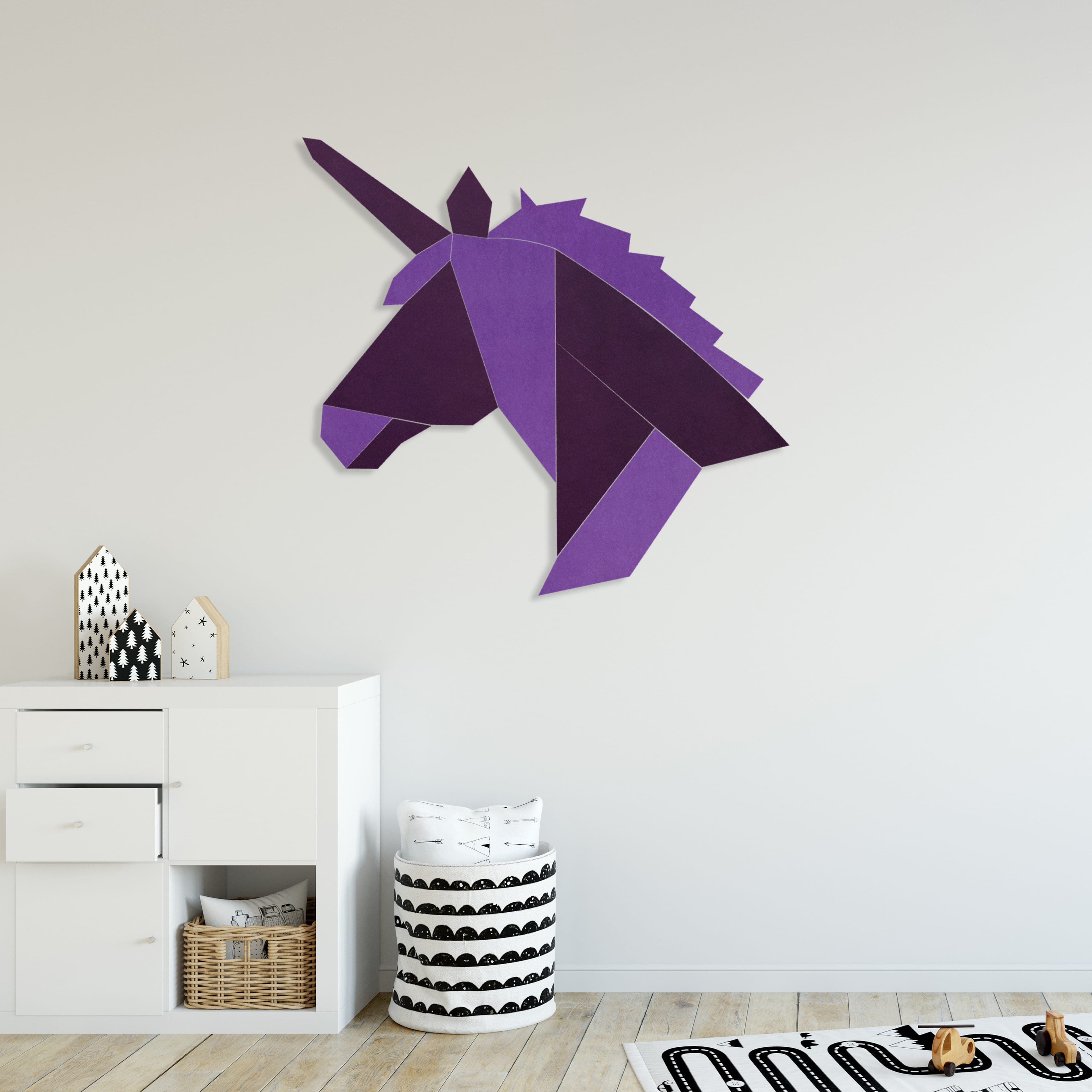 Room Kids Place Unicorn | Violet-paars | Kinderkamer | Geluidsabsorberend PET-vilt wandbekleding